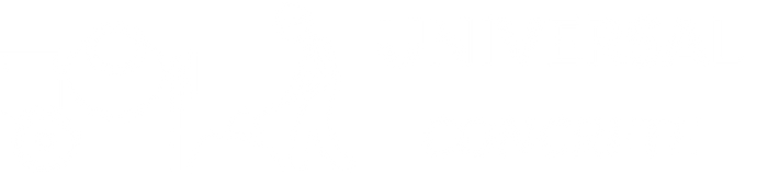 universal concrete logo white